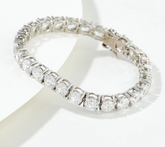 Diamonique 35th Anniversary 135-Facet Patinum-Clad SS Tennis Bracelet  6-3/4"